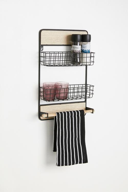 Kitchen organiser - black & natural