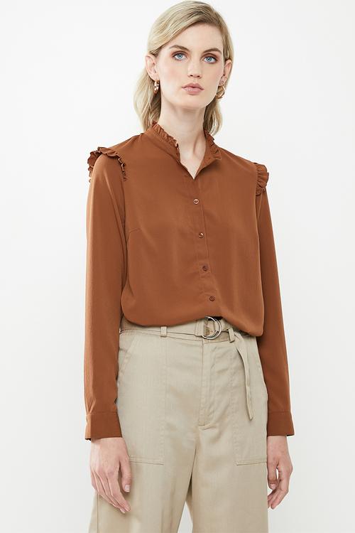 Fatima long sleeve shirt - brown