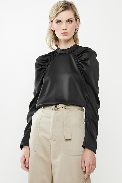 Jarrow long sleeve blouse - black