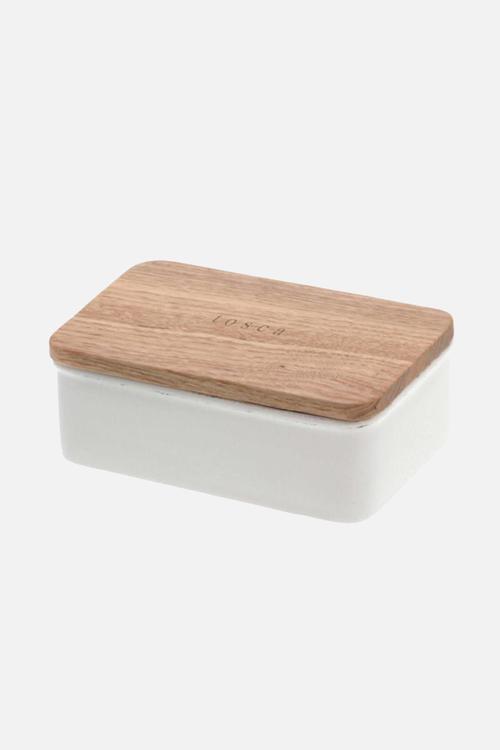Tosca butter dish - white