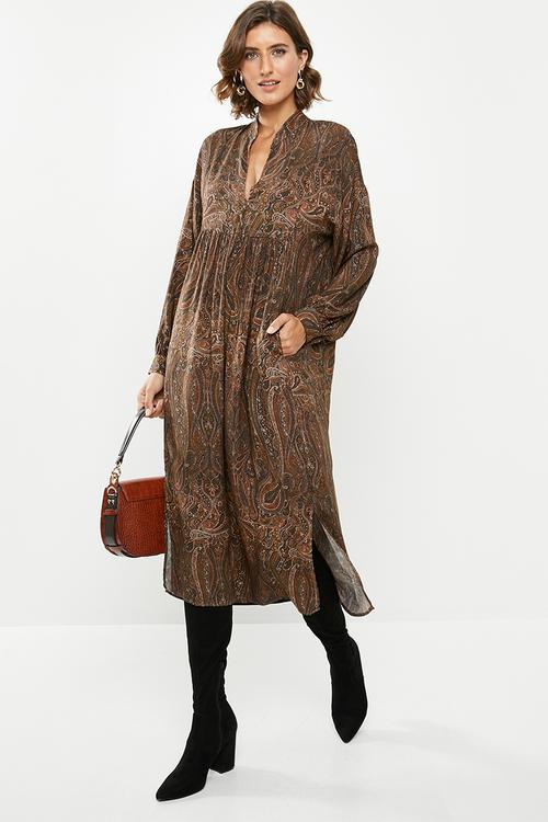 Soft waist midi dress - paisley