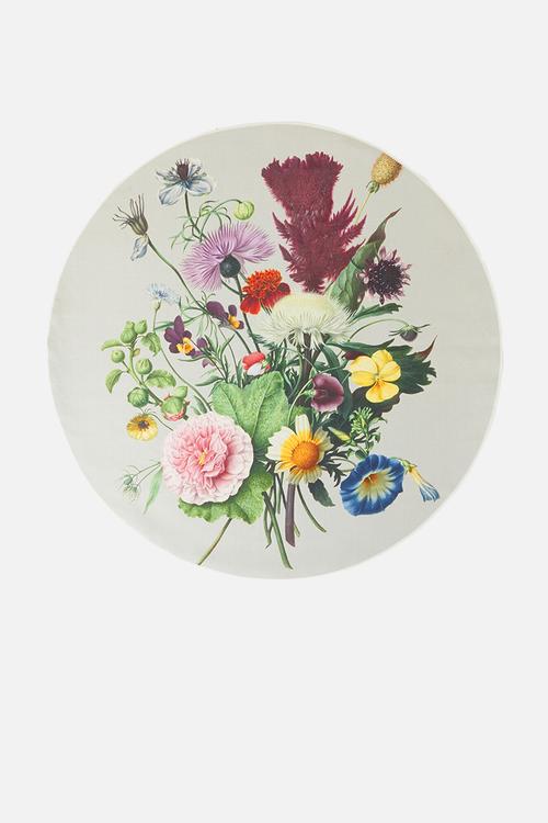 Blooming spring round rug - multi