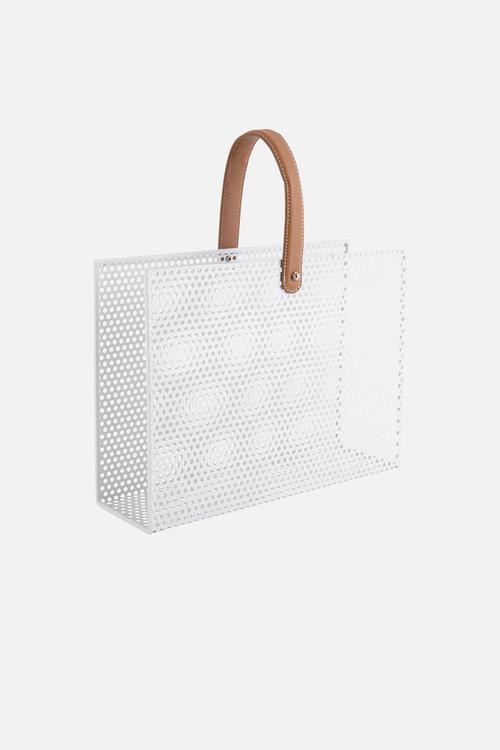 Perky mesh magazine rack - white