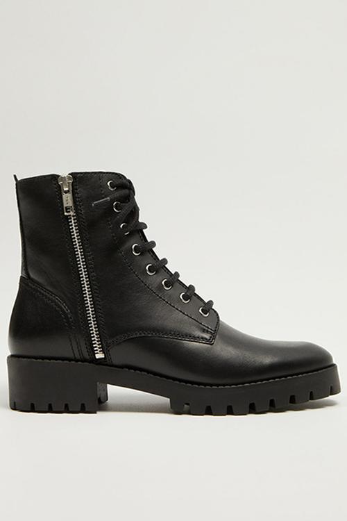 Mili leather biker boot - black