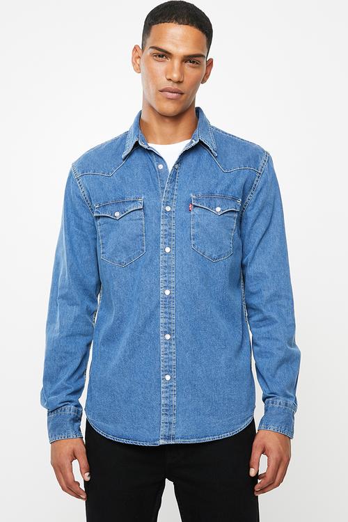 Classic western denim shirt - blue