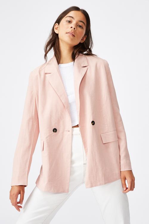 All day textured blazer - pink 