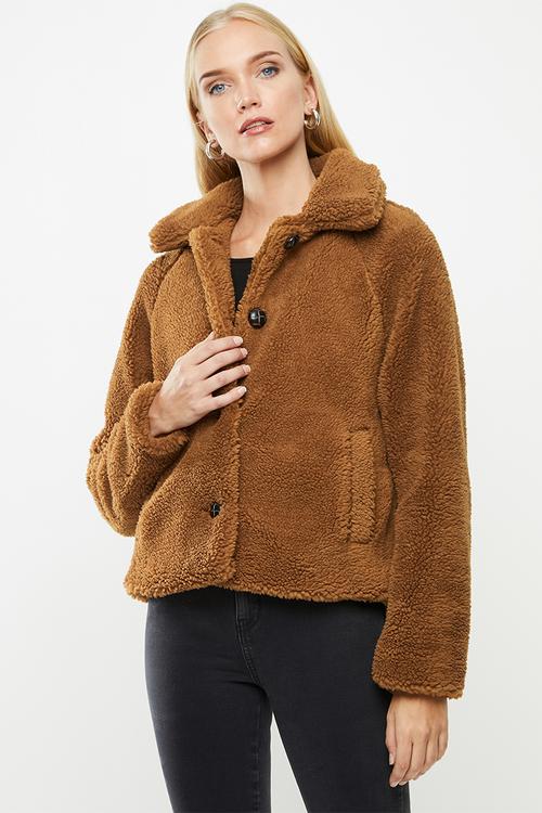 Emily teddy jacket - brown 