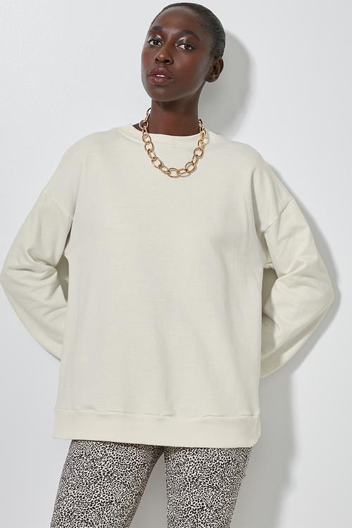 Crew neck sweat - milk