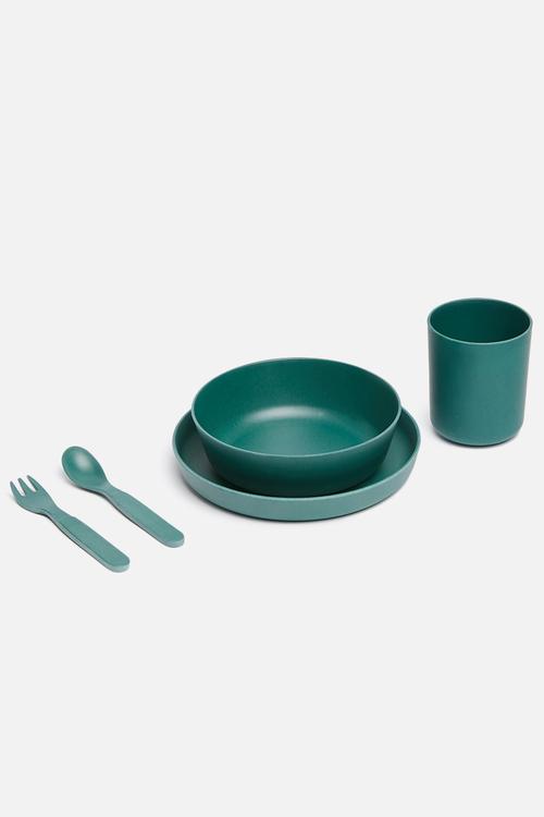 Kids bamboo dinner set - emerald