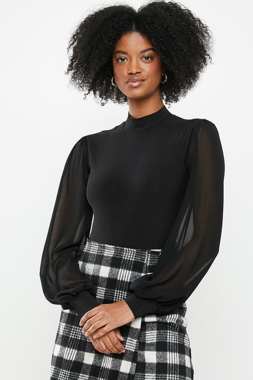 Turtleneck bodysuit - black