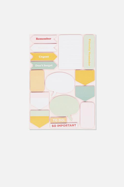 A5 shaped sticky note - pink & mint