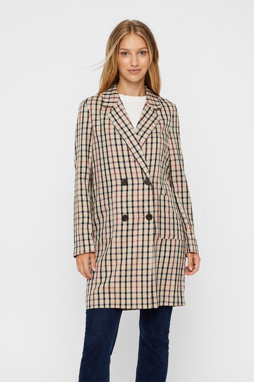 Maja check blazer - beige & brown 
