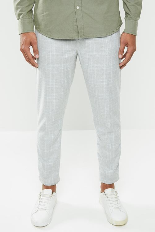 Oxford trouser - light grey & white check