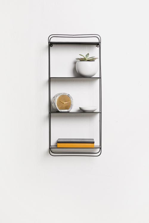4-tier metal wall rack - black