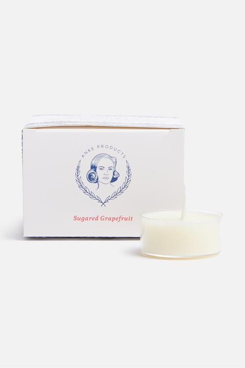 Sugared grapefruit set of 12 tealight candles