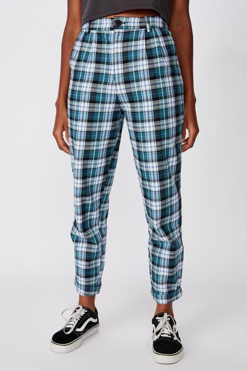 Tapered leg check pant - multi 
