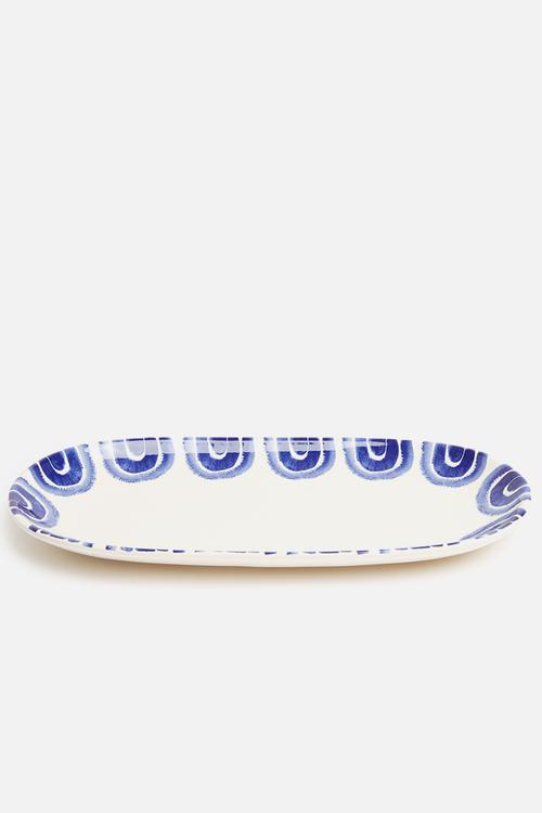 Suomi oblong platter - blue