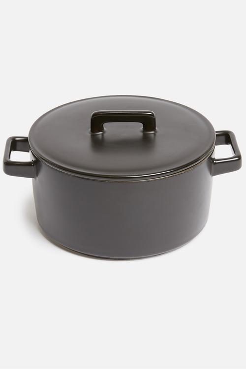 Epic round casserole 1.3l with lid - black