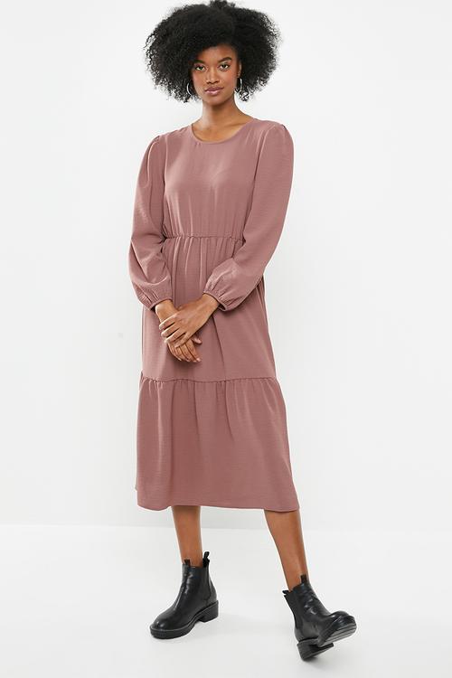 Tiered midi dress - purple