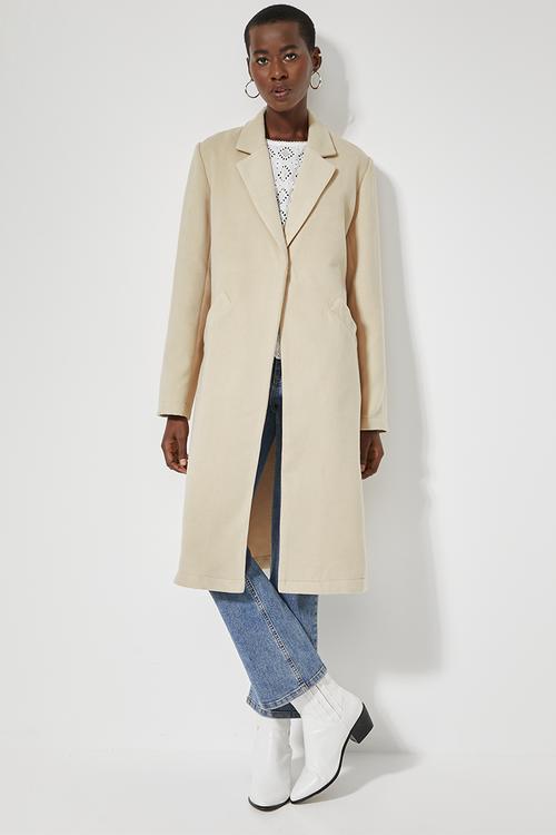 Single breasted unlined blazer coat - neutral
