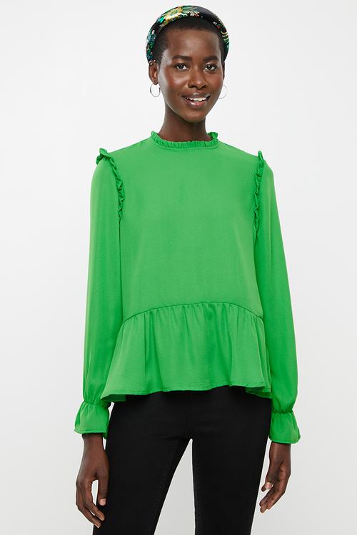 Ella long sleeve top - green