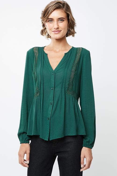 Peasant blouse - green
