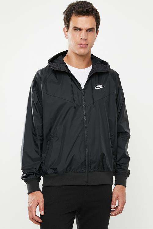 Nike sportswear wind resistant hooded jacket - black