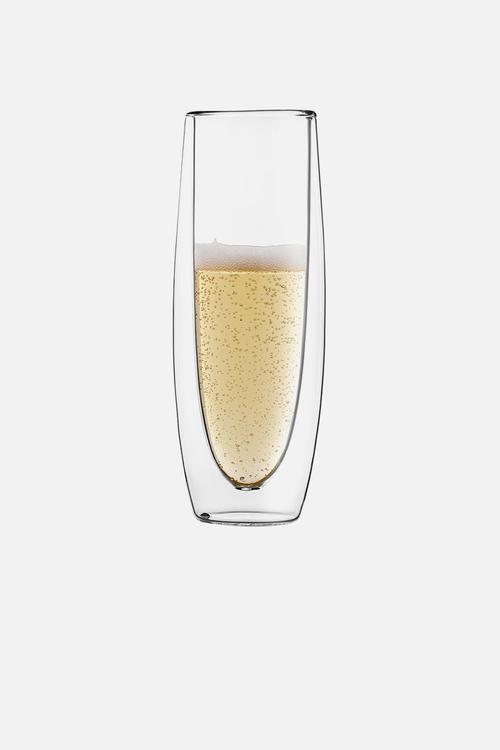 Double walled champagne glass set of 2