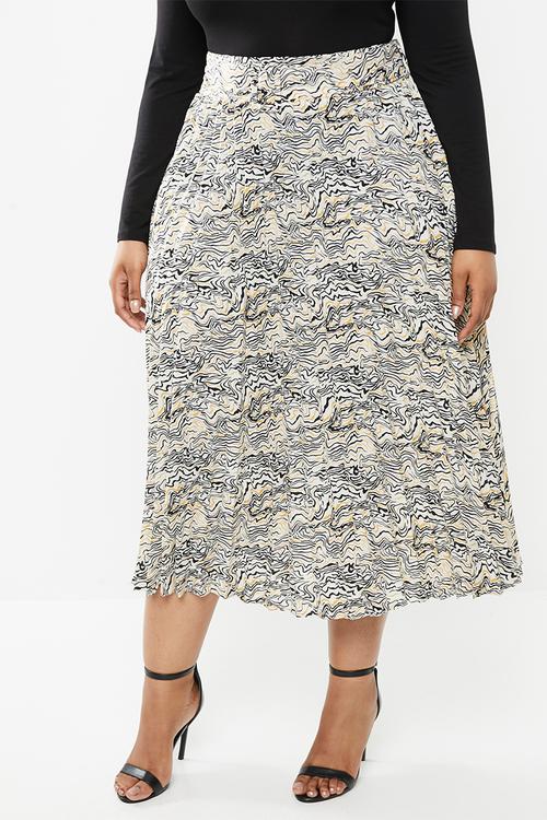 Plus abstract pleated midi - multi