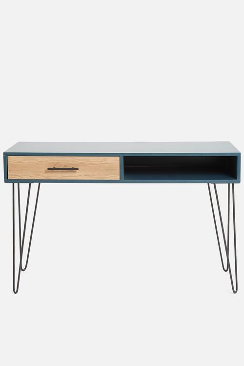 Penn 1 drawer desk - blue&natural