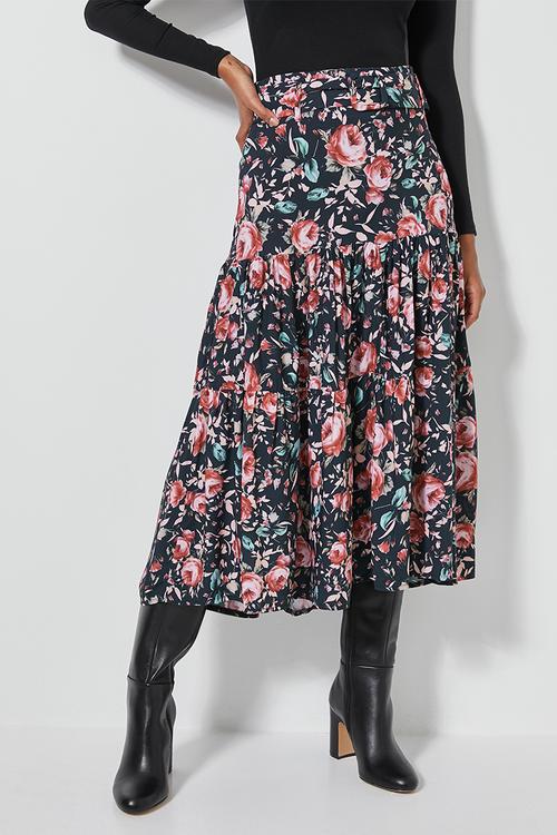 Tiered midi skirt - multi