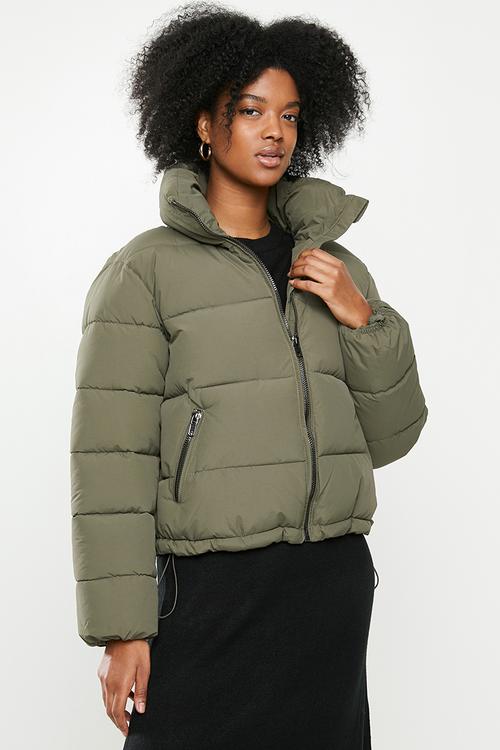 Padded puffer jacket - khaki