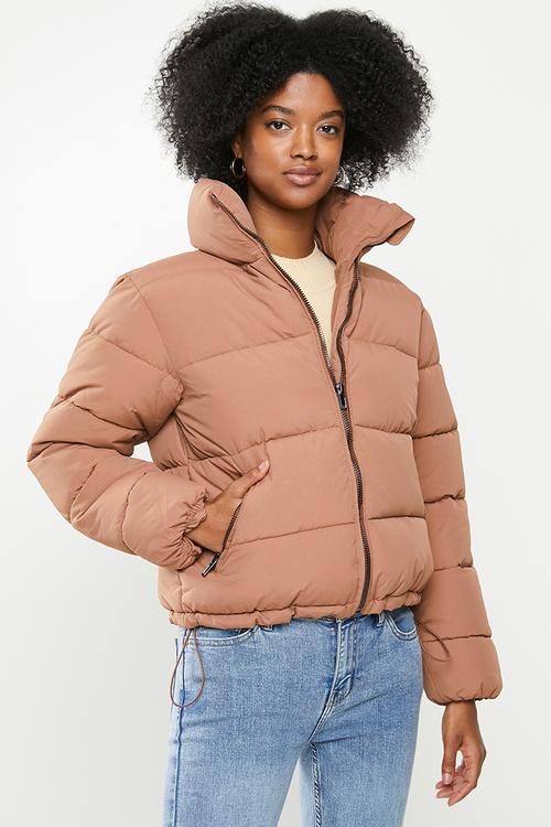 Padded puffer jacket - dirty pink 