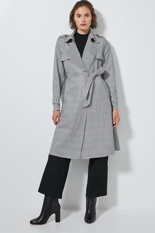 Unlined trench coat - black & white