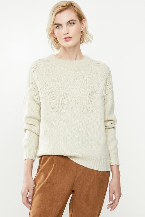 Anelia long sleeve  pullover - almond milk