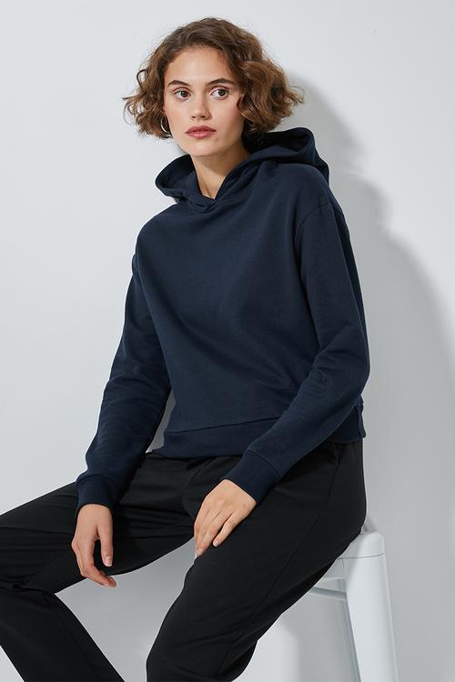 Crop hoodie - navy