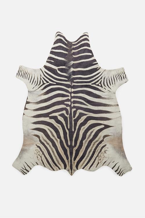 Faux zebra hide rug - black & white