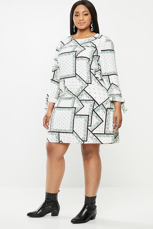 Plus geometric flower tunic - multi