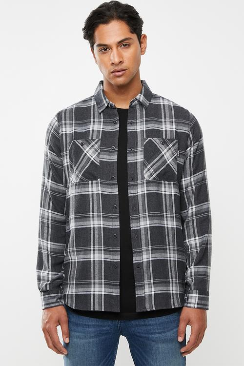 Creeper washed shirt - black & white