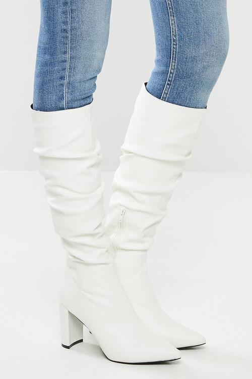 Nicole knee-high boot - white