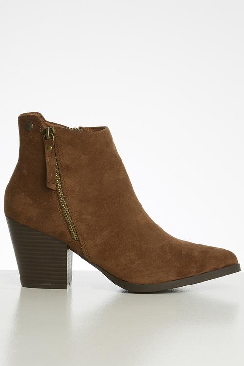 Alicia double zip ankle boot - tan