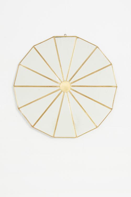 Compass hanging mirror - brass antique