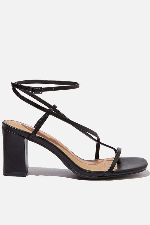 Harper strappy heel - black