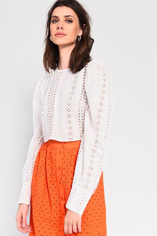 Anglaise blouse - white