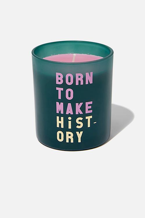 Solid quote candle - blue & pink 