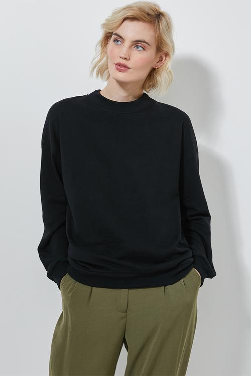 Funnel neck sweat - black