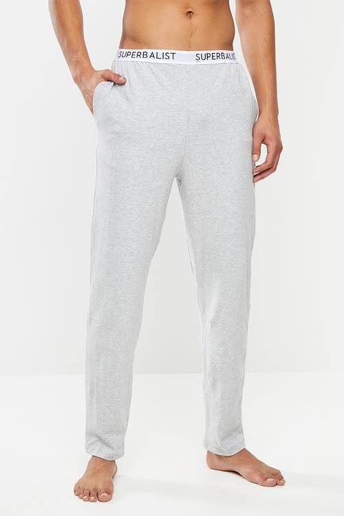 Slim fit knit lounge pants - grey
