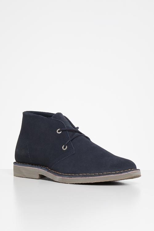 Suede felt skoen boot - navy