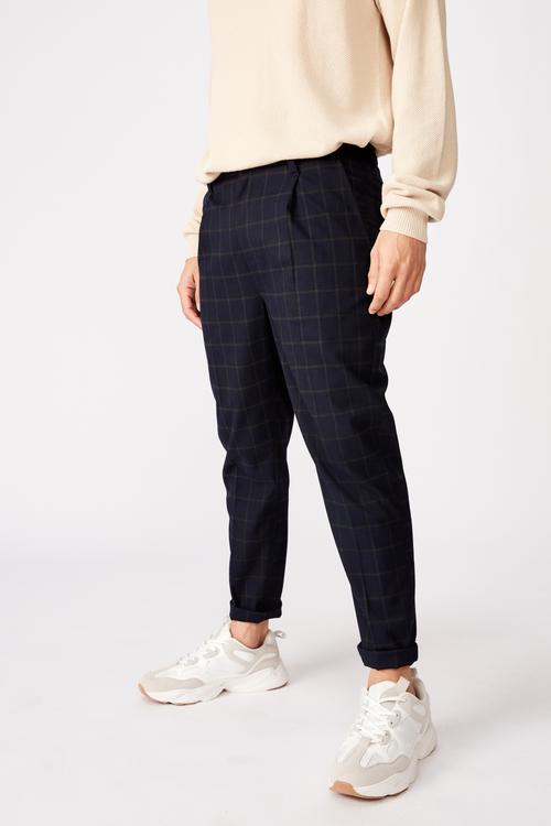 Oxford trouser - navy & green 