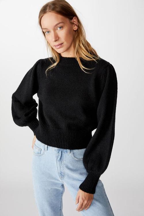 Waldorf cropped pullover - black